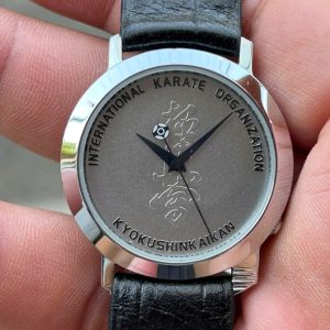 INTERNATIONAL KARATE ORGANIZATION - KYOKUSHINK AIKAN (MAS OYAMA Memorial ) quartz Watch , stainless steel back, made in Japan.