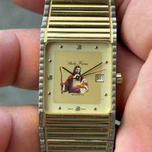 Stolx Freres stainless steel back, case no.6952, Swiss made.