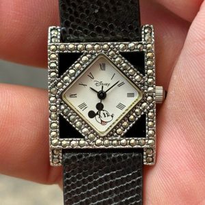 Disney Mickey tank Quartz watch stainless steel back , made in Japan.