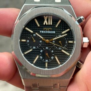Technos Chronograph QUARTZ Vintage watch T9576 stainless steel, made in Japan.