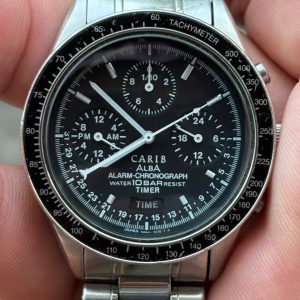 SEIKO ALBA CARIB N944-7A40 Quartz Black Dial Chronograph Second hand from Japan, case no.293419 , made in Japan.