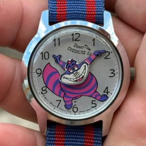 Vintage Tomony Disney Time Cheshire Cat Manual winding 5000-8000 watch, made in Japan.
